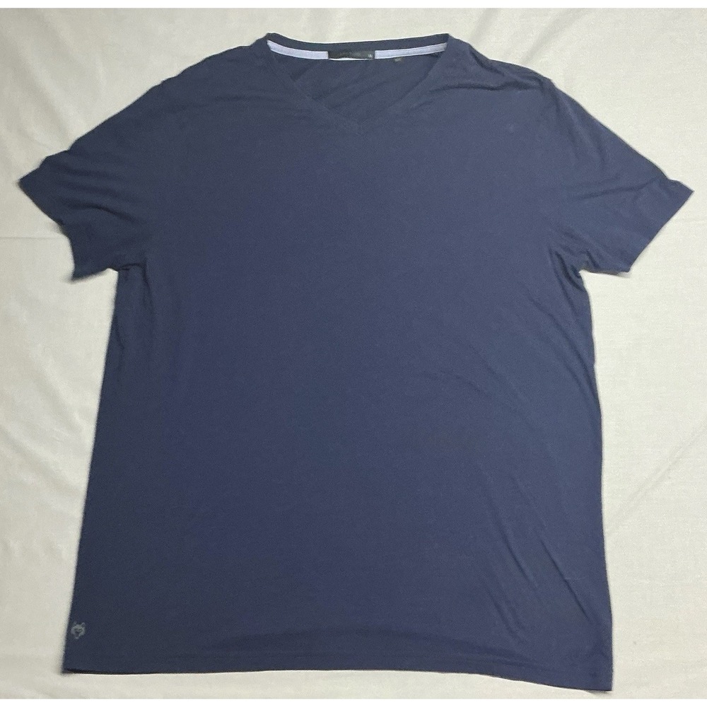 Greyson Mens XL Navy V Neck T Shirt Performance Stretch Athletic Golf Tee